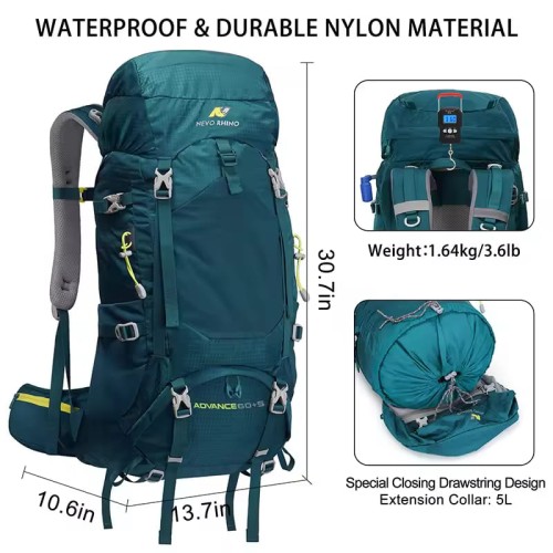 NEVO RHINO Advance 60+5L Internal Frame Hiking Backpack