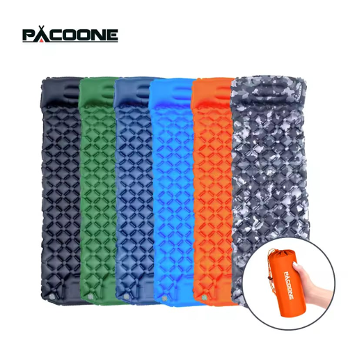 PACOONE Ultralight Inflatable Camping Sleeping Pad with Pillow